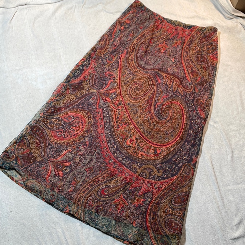 Cato/Woman 14/16W paisley long skirt, lined